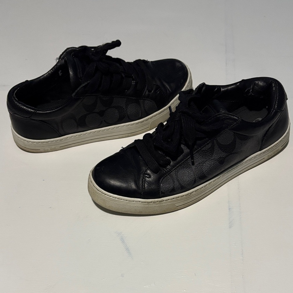 Coach Black Sneakers size 7.5 EUR 40.5 used condition